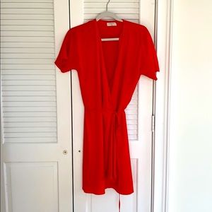 Aritizia Red Mini Wrap Dress by Babaton